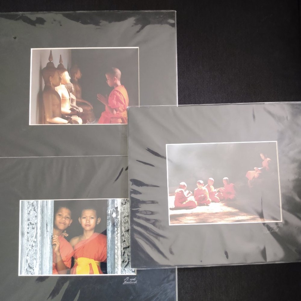 Thai Buddhism Photograph Art Set of 3